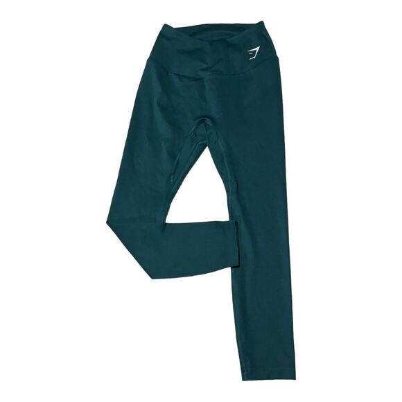Gymshark Womens Training B1A1V 7/8 Leggings TEAL SMALL High Rise Stretch - Picture 1 of 11